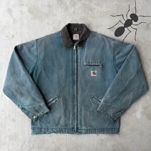 Vintage Y2K Carhartt J43 HTG green Detroit work wear jacket